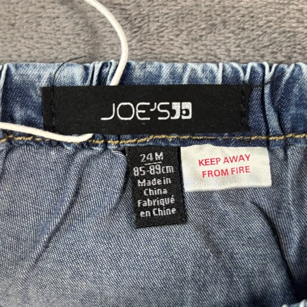 Joe's Jeans Toddler Girls 2 Piece Acid Wash Denim Ruffle Top and Bloomer Set 24M